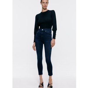 Zara Premium Electric Dark Blue Black Skinny Jeans